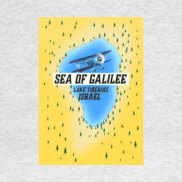 Sea of Galilee Israel Travel poster by nickemporium1